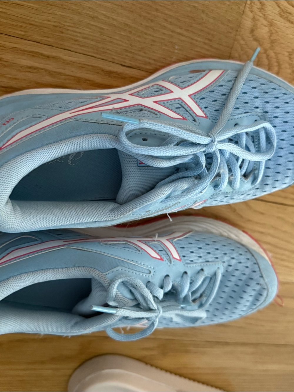 Asics Kids Sneakers Light Blue with White and Pink Accents